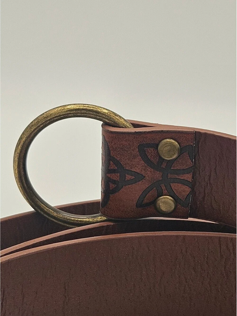 Medieval O-Ring Cosplay Belt Costume Embossed Faux Leather